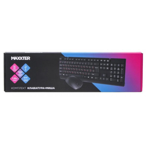 Клавіатура+мишка Maxxter KMS-CM-01-UA USB Black - зображення 5