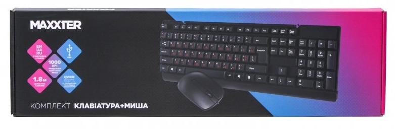 Клавіатура+мишка Maxxter KMS-CM-01-UA USB Black - зображення 5