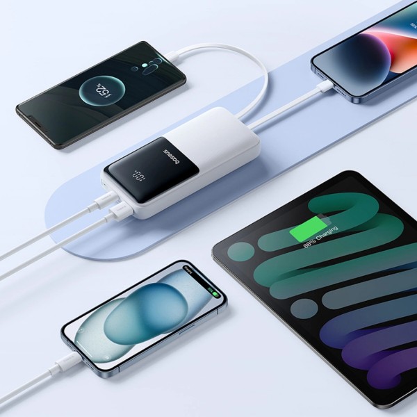Батарея POWER BANK Baseus Lipow 20000mAh, 22,5W PD, QC\/3.0, White - зображення 7