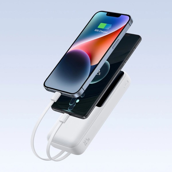 Батарея POWER BANK Baseus Lipow 20000mAh, 22,5W PD, QC\/3.0, White - зображення 6