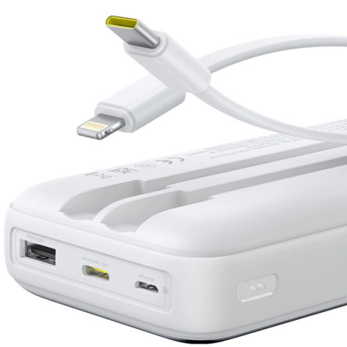 Батарея POWER BANK Baseus Lipow 20000mAh, 22,5W PD, QC\/3.0, White - зображення 5
