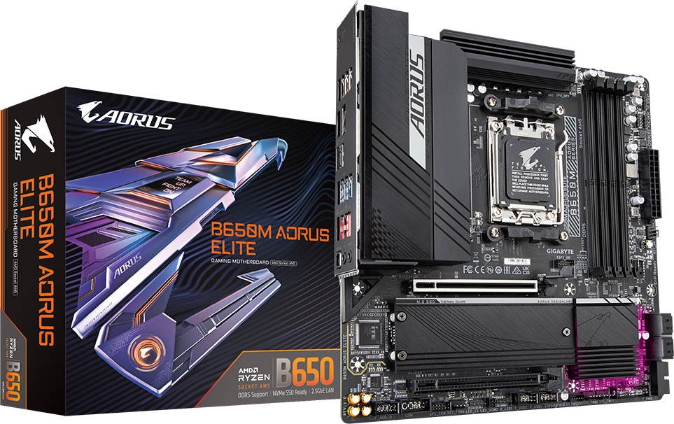 Мат. плата AM5 Gigabyte B650M AORUS ELITE - зображення 1