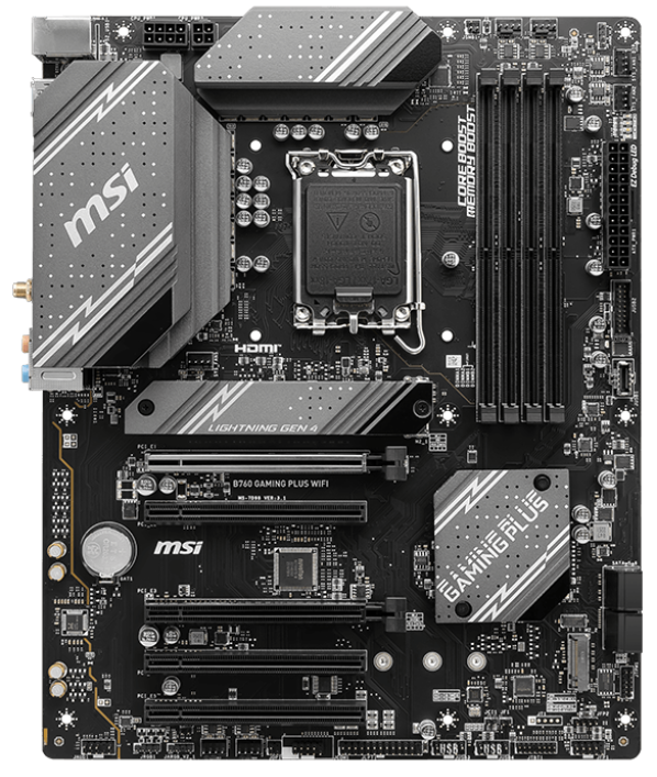 Мат. плата 1700 MSI B760 GAMING PLUS WiFi DDR4 - зображення 3