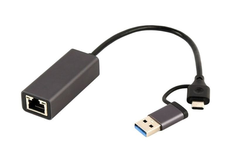 Мережевий адаптер Cablexpert A-USB3AC-LAN-01, USB-A\/USB-C to 1Gbps Lan - зображення 1