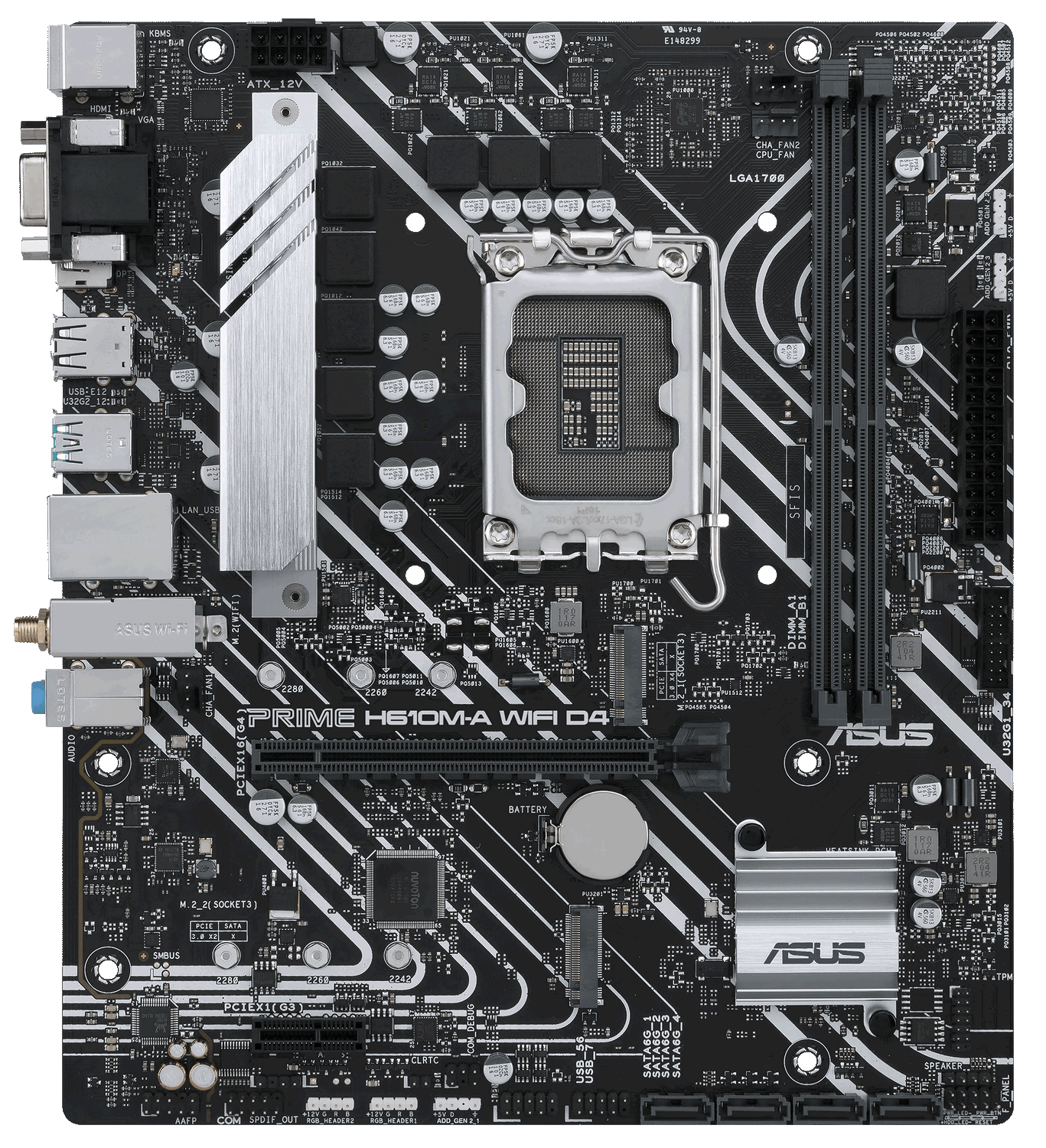 Мат. плата 1700 ASUS PRIME H610M-A WIFI D4 - зображення 2