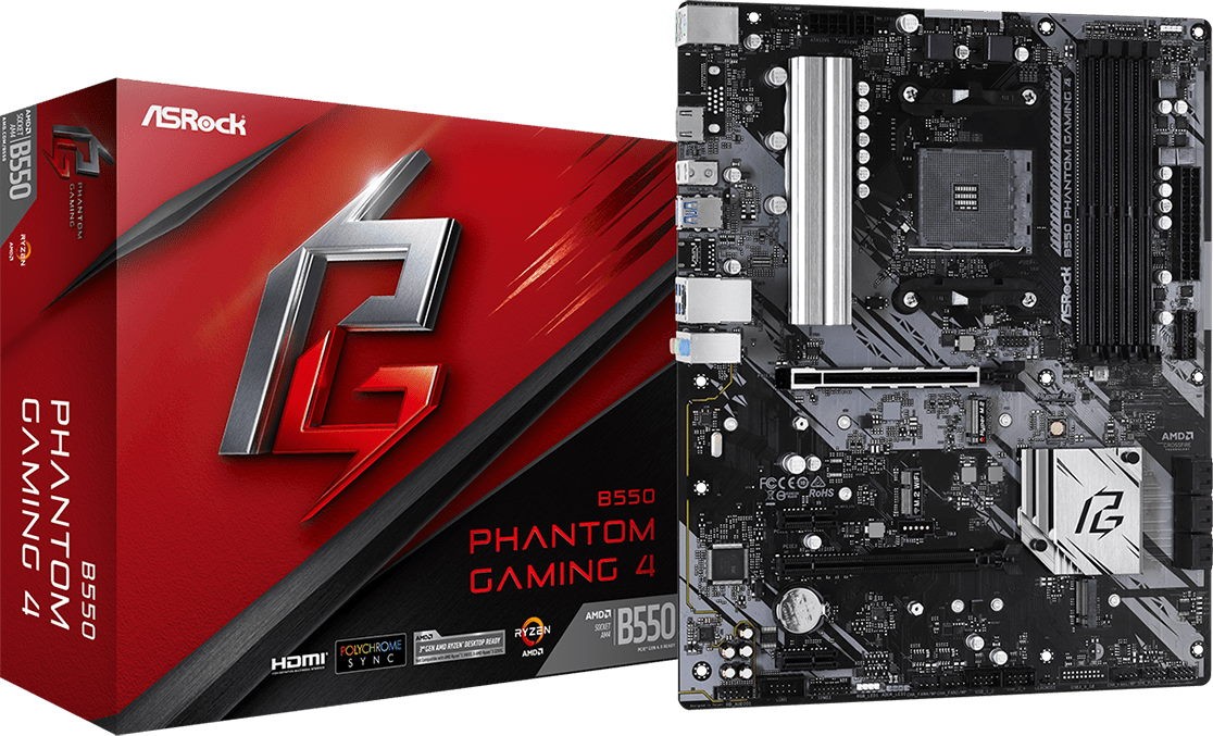 Мат. плата AM4 AsRock B550 PHANTOM GAMING 4 - зображення 1