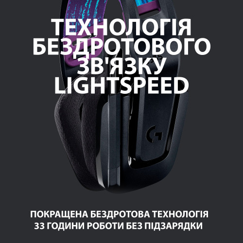 Безпровідна гарнітура Logitech G535 Lightspeed Black (981-000972) - зображення 11