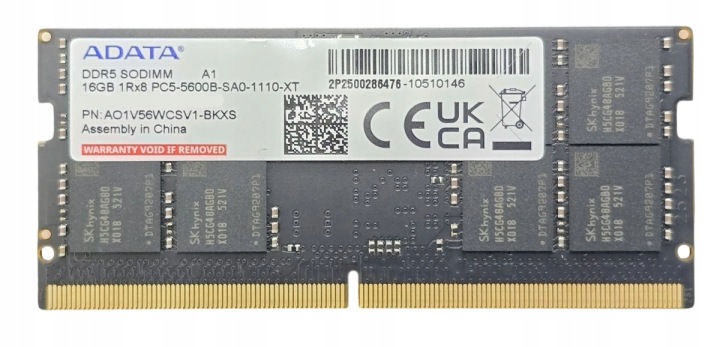 Пам'ять SoDIMM DDR5 16 Gb 5600 MHz ADATA - зображення 1