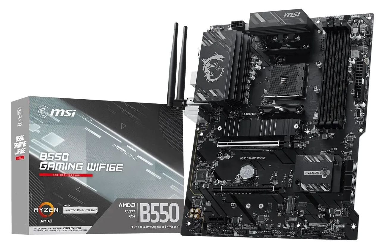 Мат. плата AM4 MSI B550 GAMING WIFI6E - зображення 1