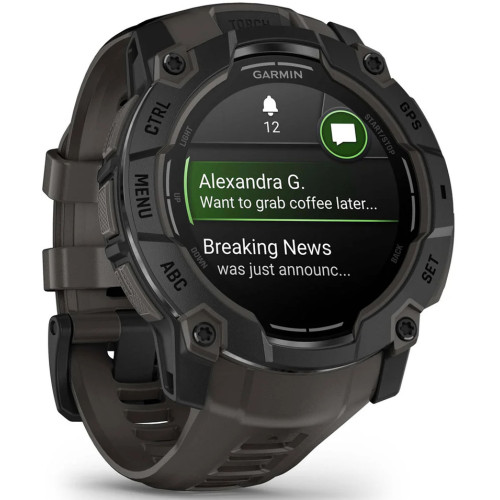 Смарт годинник Garmin Instinct 3 50mm AMOLED Black with Charcoal Band (010-03020-00) - зображення 3