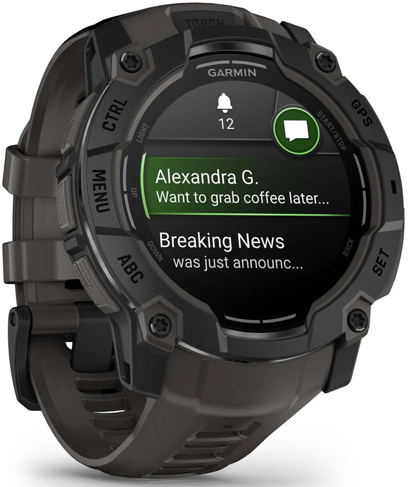 Смарт годинник Garmin Instinct 3 50mm AMOLED Black with Charcoal Band (010-03020-00) - зображення 3