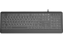 Клавіатура Gembird Slim Multimedia White Backlight USB Black (KB-UML-04-CYRL) - зображення 1