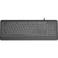 Клавіатура Gembird Slim Multimedia White Backlight USB Black (KB-UML-04-CYRL) - зображення 1