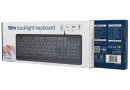Клавіатура Gembird Slim Multimedia White Backlight USB Black (KB-UML-04-CYRL) - зображення 4