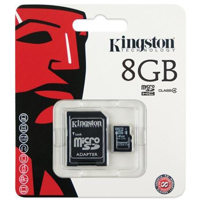 MicroSDHC 8 Gb Kingston class 4 - зображення 1