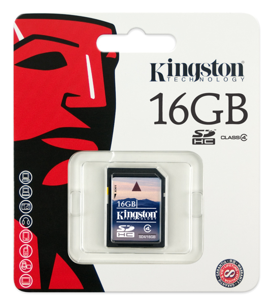 Secure Digital card 16 Gb Kingston SDHC class 4 - зображення 1