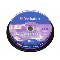 DVD+R-disк 8.5Gb 8x Verbatim #43666 Matte Silver
