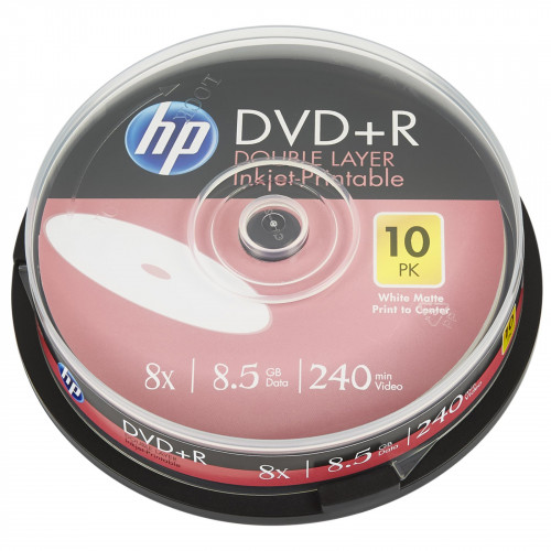 DVD+R-disк 8.5Gb 8x HP Double Layer Inkjet-Printable 10шт Spindle - зображення 1