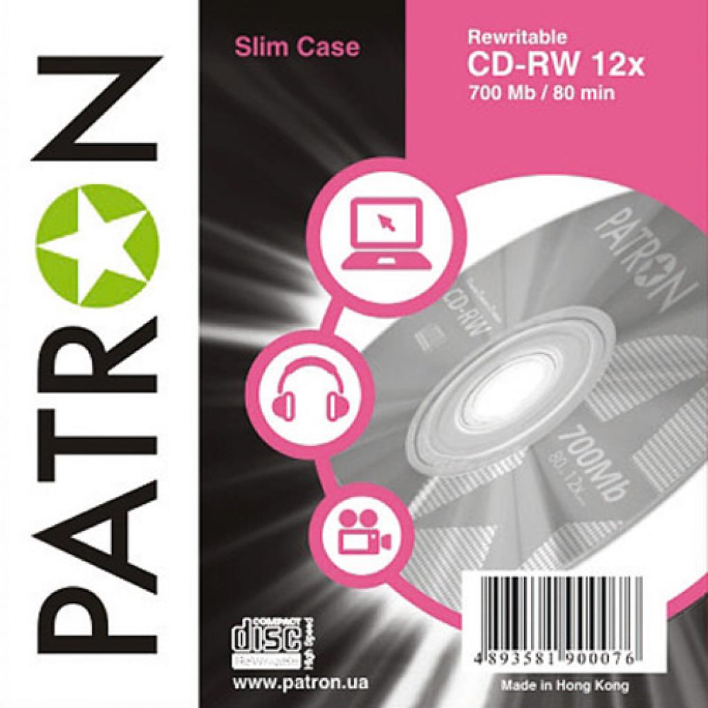 CDRW-disк Patron 700Mb 12x Slim - зображення 1