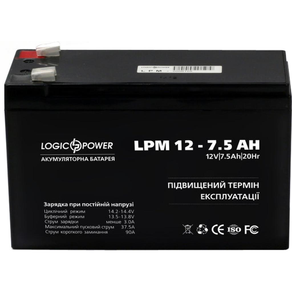 Акумуляторна батарея LogicPower LPM 12V 7.5Ah (3864) - зображення 1