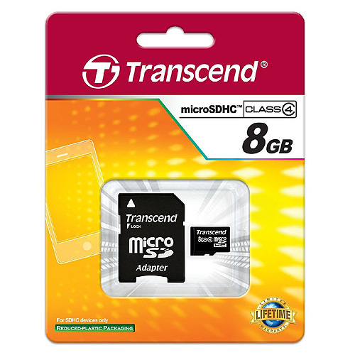 MicroSDHC 8 Gb Transcend class 4 - зображення 1