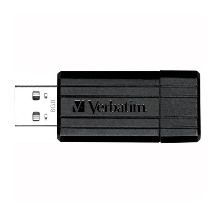 Флеш пам'ять USB 8 Gb Verbatim Store 'n' Go PinStripe black - зображення 1