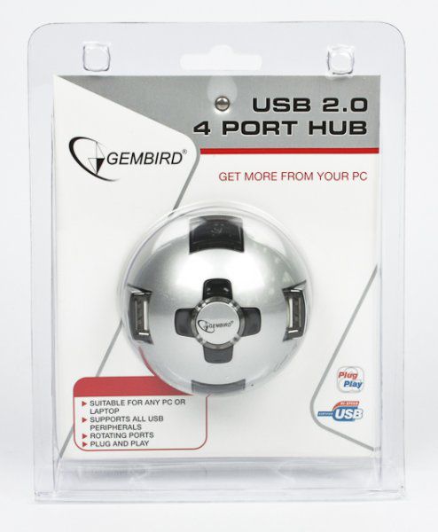 Концентратор USB 2.0 Gembird UHB-CT04 4 порти - зображення 2