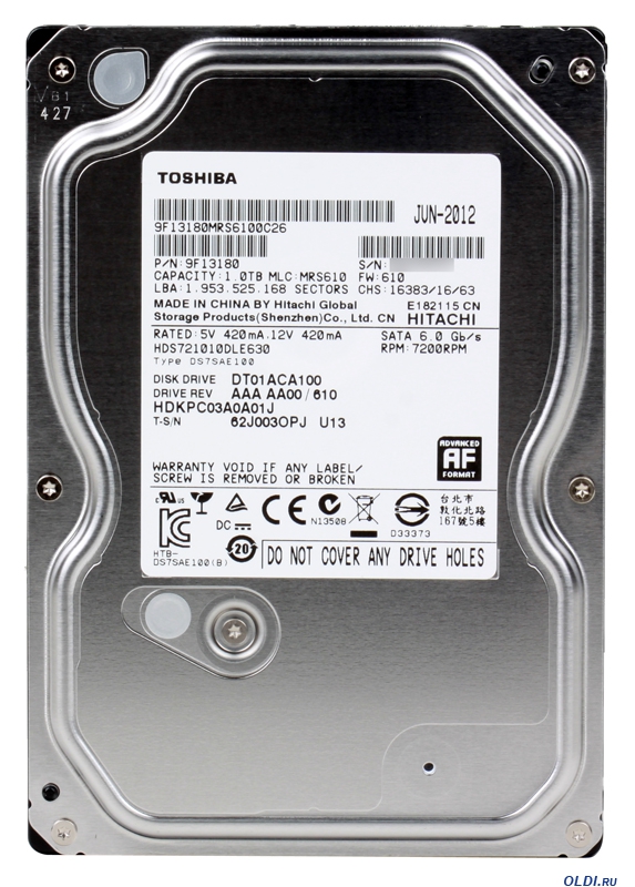 Жорсткий диск HDD 1000Gb Toshiba DT01ACA100 - зображення 1