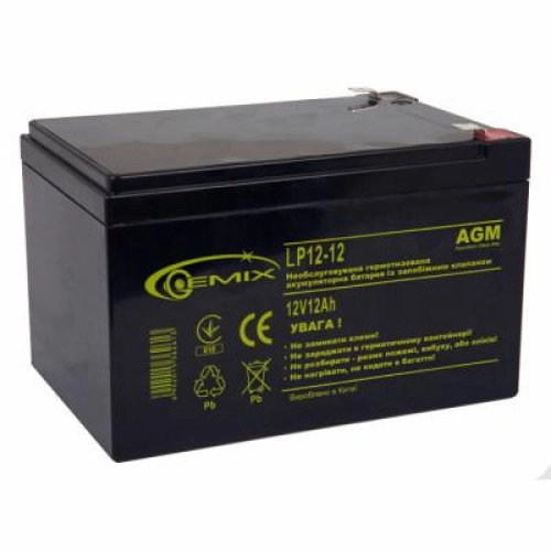 Акумуляторна батарея Gemix (LP1212) 12V 12Ah - зображення 1