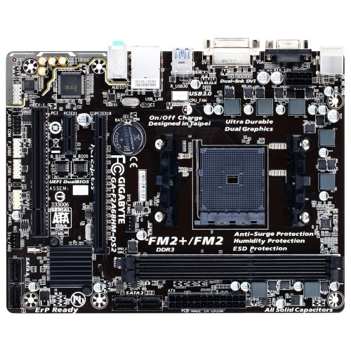Мат. плата FM2 Gigabyte GA-F2A68HM-DS2 - зображення 2