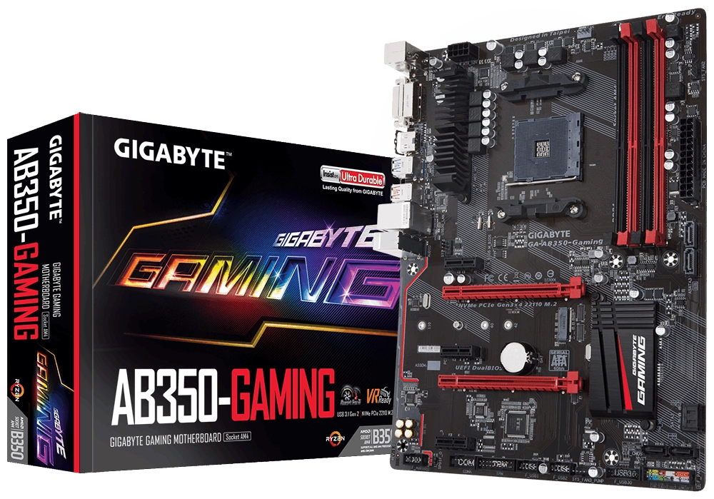 Мат. плата AM4 Gigabyte GA-AB350-Gaming - зображення 1
