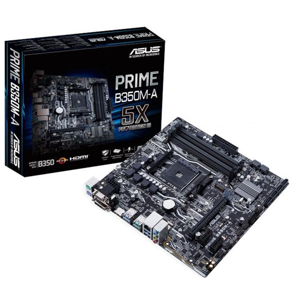 Мат. плата AM4 Asus PRIME B350M-A - зображення 1
