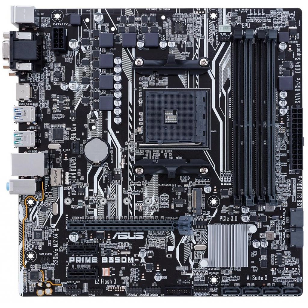 Мат. плата AM4 Asus PRIME B350M-A - зображення 2