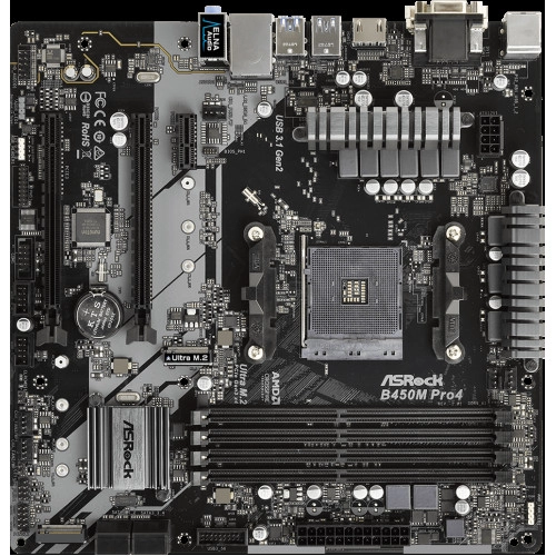 Мат. плата AM4 AsRock B450M Pro4 - зображення 2