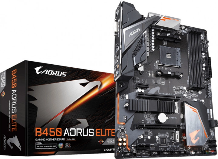 Мат. плата AM4 Gigabyte B450 AORUS ELITE - зображення 2