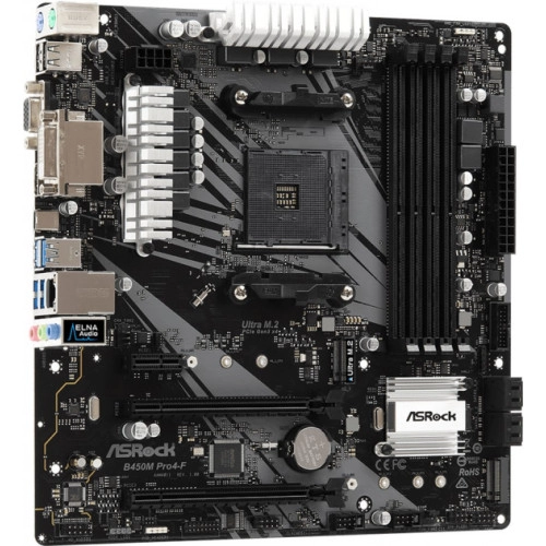 Мат. плата AM4 AsRock B450M PRO4-F - зображення 1