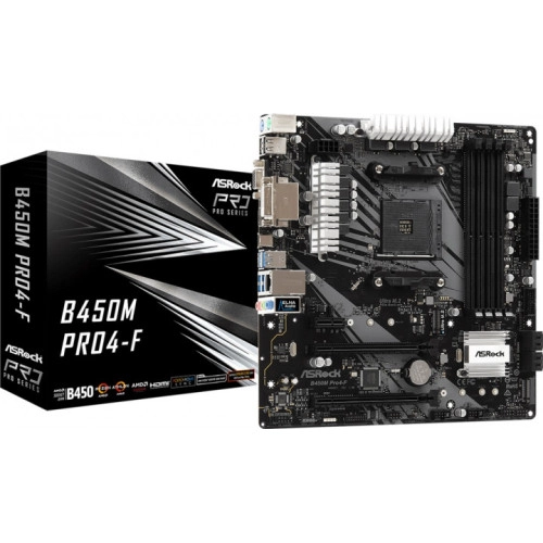 Мат. плата AM4 AsRock B450M PRO4-F - зображення 2