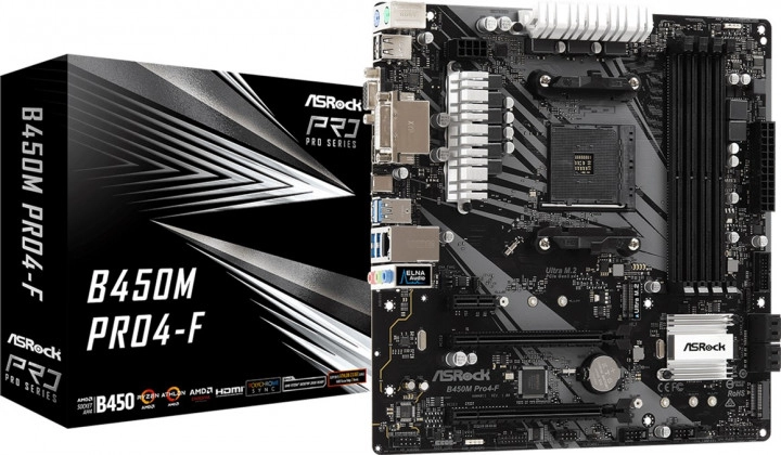 Мат. плата AM4 AsRock B450M PRO4-F - зображення 2