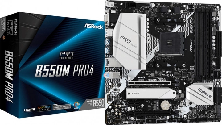 Мат. плата AM4 AsRock B550M Pro4 - зображення 1