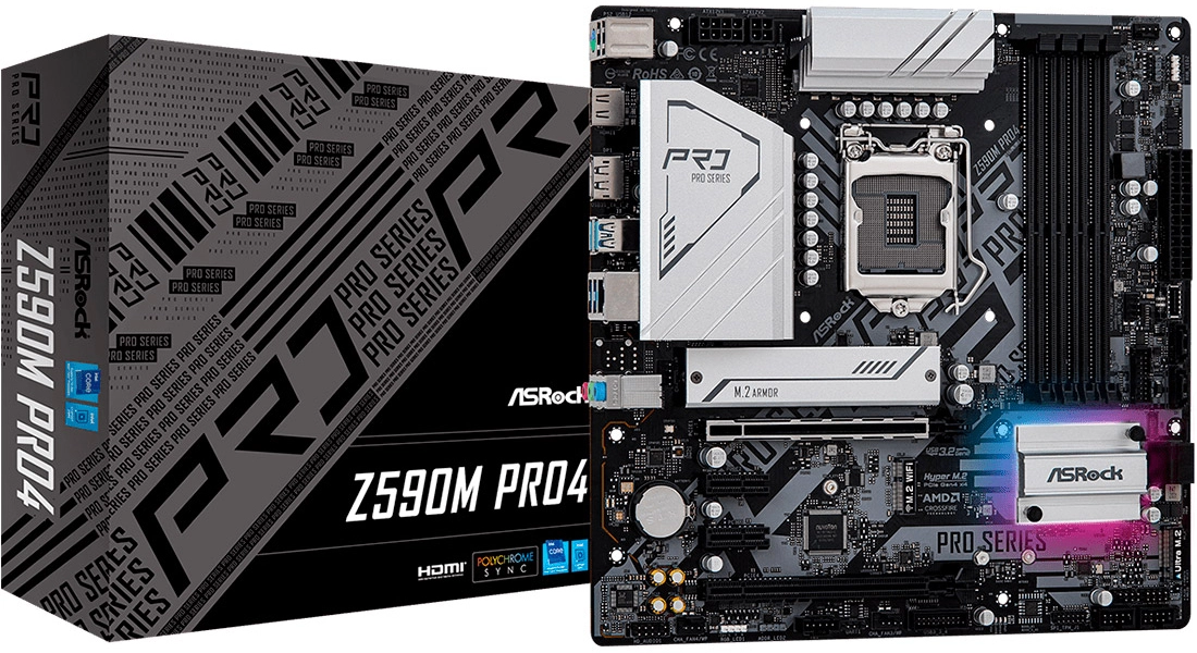 Мат. плата 1200 Asrock Z590M PRO4 - зображення 2