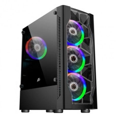 Корпус 1stPlayer D4-4R1-BK Color LED Black