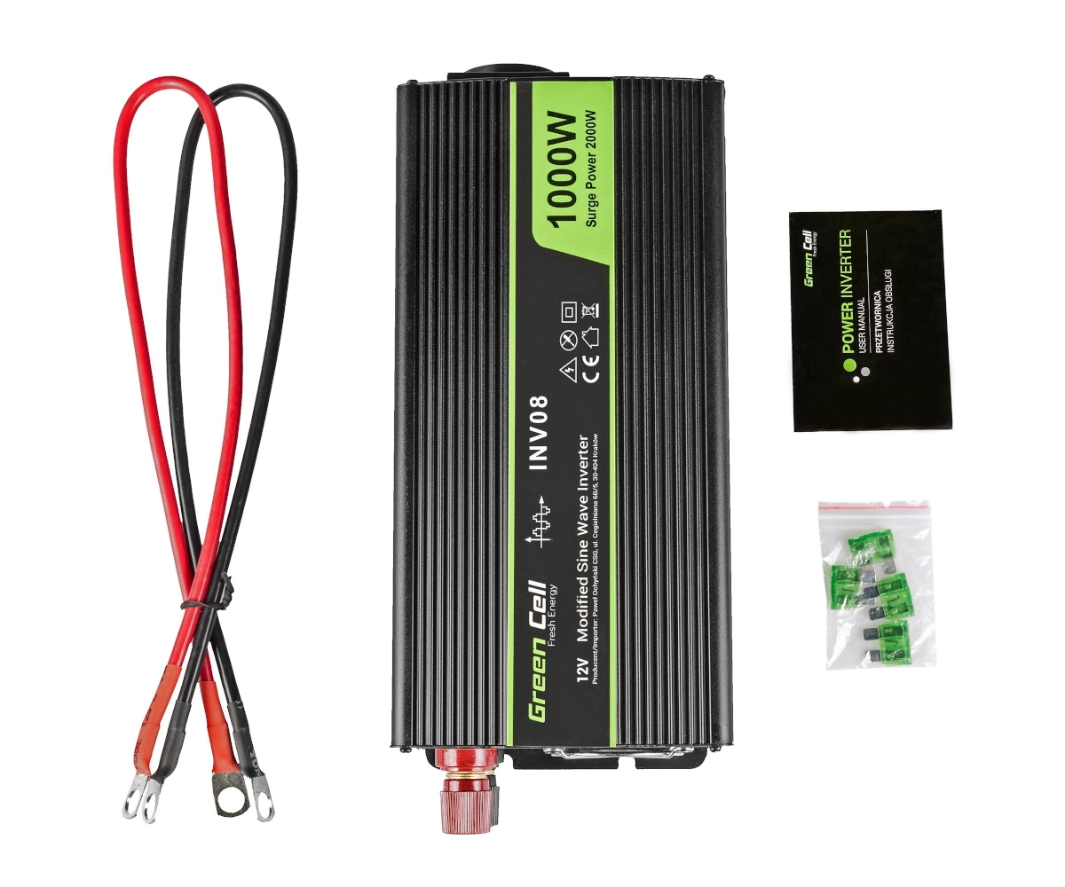Інвертор Green Cell  INV08 12V-220V 1000W - зображення 3