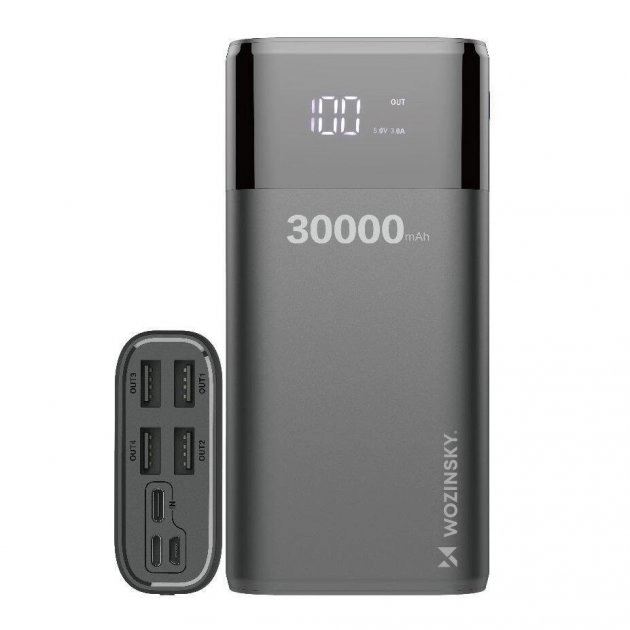 Батарея POWER BANK Wozinsky WPB-001BK 30000mAh - зображення 1