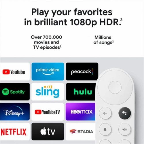 Медіаплеєр Google Chromecast 4.0 HD з Google TV Snow (GAO3131) - зображення 3