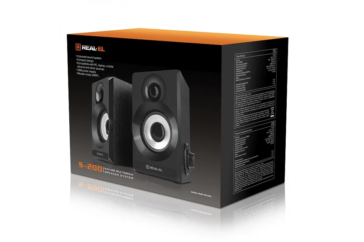 Колонки REAL-EL S-200 Black - зображення 7