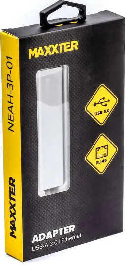 Мережевий адаптер + USB Hub Maxxter (NEAH-3P-01) - зображення 3