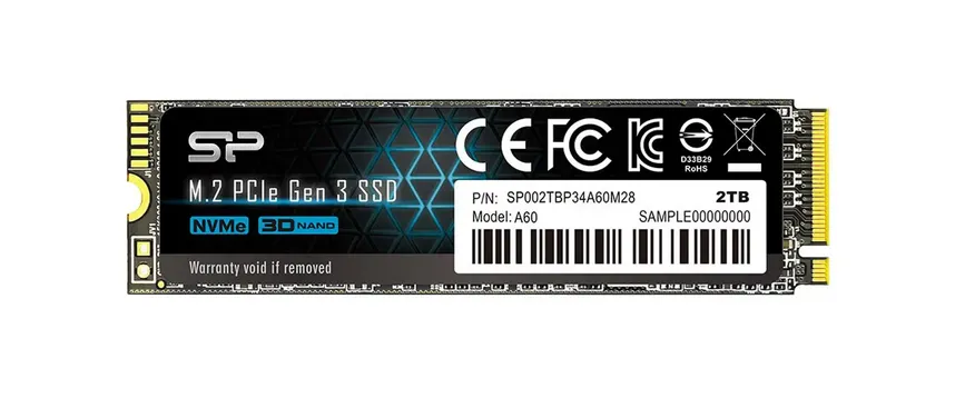 Накопичувач SSD NVMe M.2 2000GB Silicon Power A60 (SP002TBP34A60M28) - зображення 1