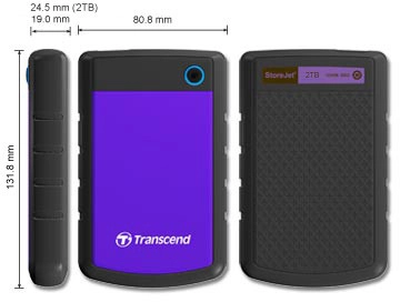 Зовнішній жорсткий диск HDD 4000Gb Transcend (TS4TSJ25H3P) - зображення 4