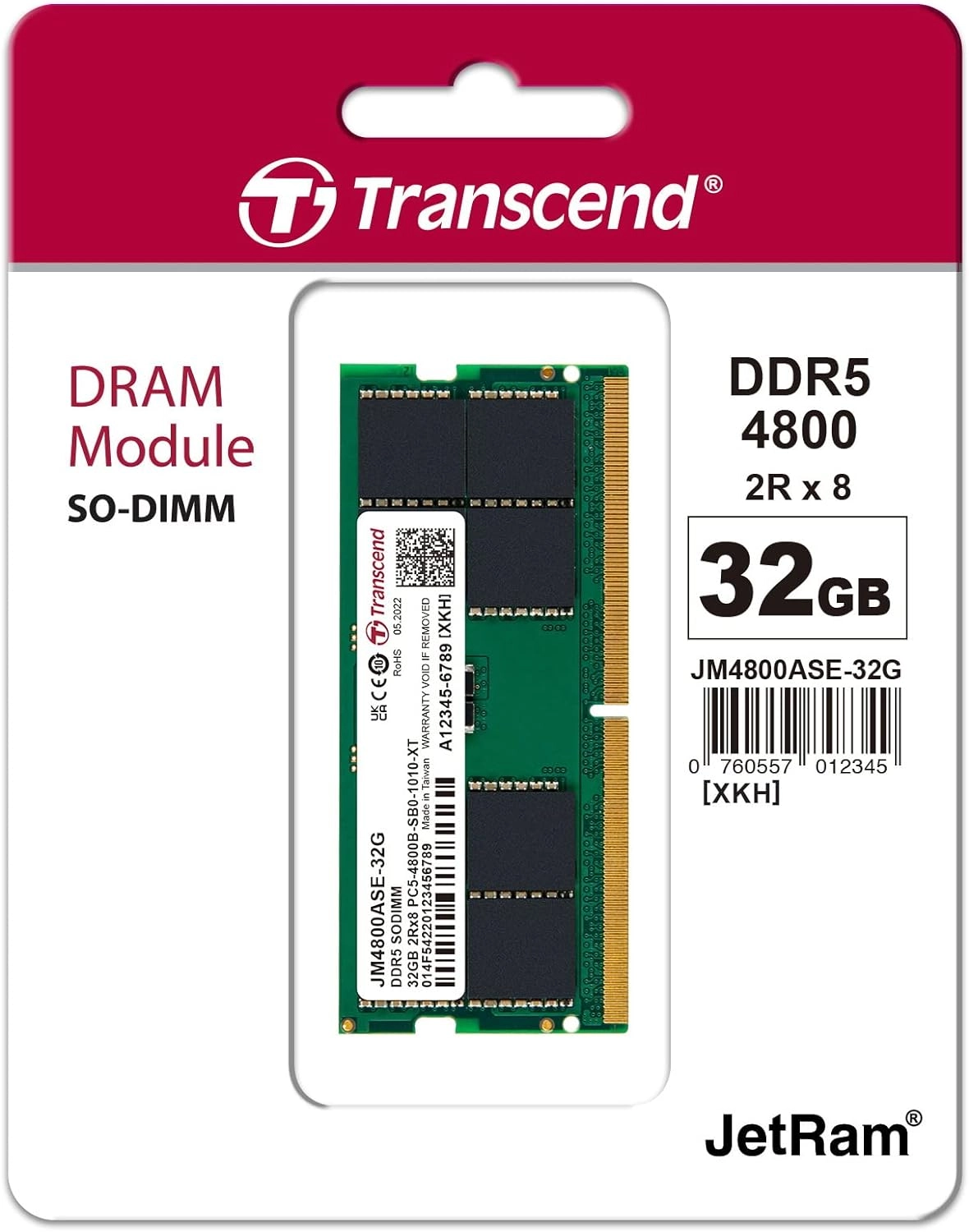 Пам'ять SoDIMM DDR5 32 Gb 4800 MHz Transcend JetRam - зображення 2