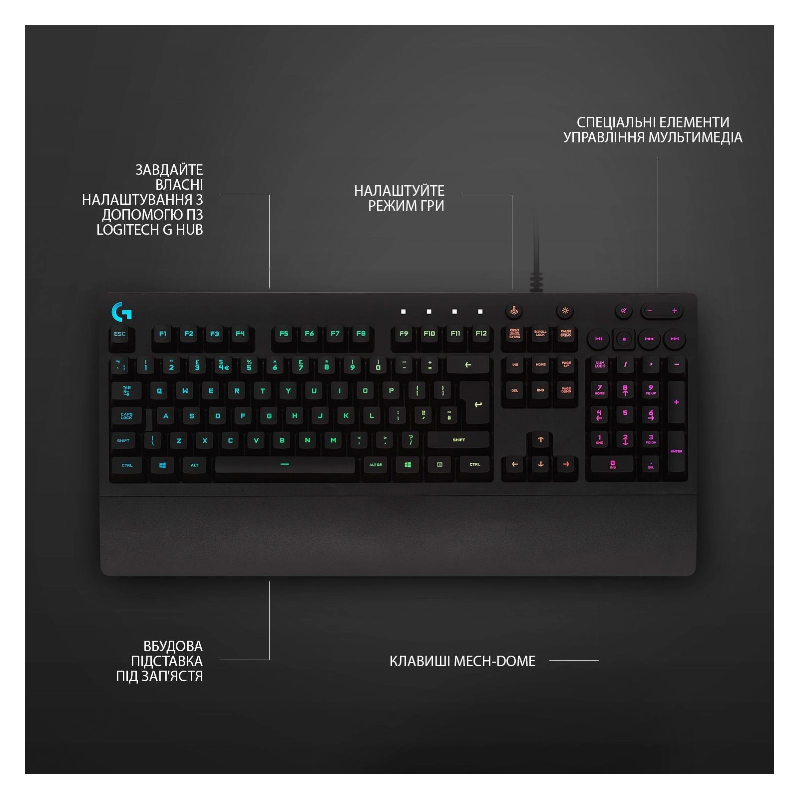 Клавіатура Logitech G213 Prodigy - зображення 2